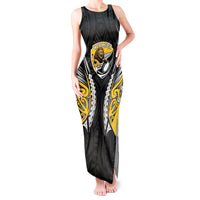 Wellington 2026 Rugby Custom Tank Maxi Dress NZ Maori Silver Fern LT14 Women Black - Polynesian Pride