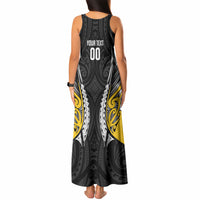 Wellington 2026 Rugby Custom Tank Maxi Dress NZ Maori Silver Fern LT14 - Polynesian Pride