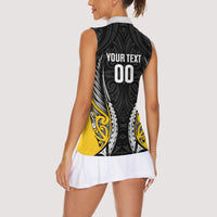 Wellington 2026 Rugby Custom Women Sleeveless Polo Shirt NZ Maori Silver Fern LT14 - Polynesian Pride