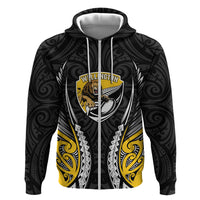 Wellington 2026 Rugby Custom Zip Hoodie NZ Maori Silver Fern LT14 Zip Hoodie Black - Polynesian Pride