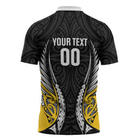 Wellington 2026 Rugby Custom Zipper Polo Shirt NZ Maori Silver Fern LT14 - Polynesian Pride