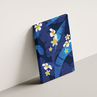 Teal Purple Banana Leaf Hawaii Canvas Wall Art Lau Maia Plumeria Tropical Summer Vibes