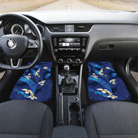 Teal Purple Banana Leaf Hawaii Car Mats Lau Maia Plumeria Tropical Summer Vibes LT14 Set 2pcs - Front Teal Purple - Polynesian Pride