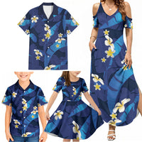 Teal Purple Banana Leaf Hawaii Family Matching Summer Maxi Dress and Hawaiian Shirt Lau Maia Plumeria Tropical Summer Vibes
