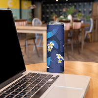 Teal Purple Banana Leaf Hawaii Skinny Tumbler Lau Maia Plumeria Tropical Summer Vibes LT14 - Polynesian Pride