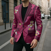 Pink Banana Leaf Hawaii Blazer Lau Maia Plumeria Tropical Summer Vibes