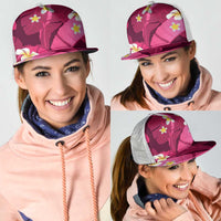 Pink Banana Leaf Hawaii Mesh Trucker Cap Lau Maia Plumeria Tropical Summer Vibes