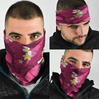 Pink Banana Leaf Hawaii Neck Gaiter Lau Maia Plumeria Tropical Summer Vibes