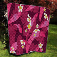 Pink Banana Leaf Hawaii Quilt Lau Maia Plumeria Tropical Summer Vibes