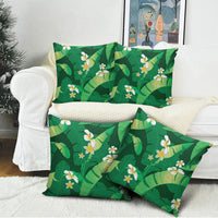 Green Banana Leaf Hawaii Pillow Cover Lau Maia Plumeria Tropical Summer Vibes