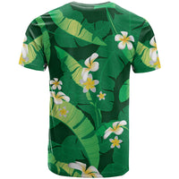 Green Banana Leaf Hawaii T Shirt Lau Maia Plumeria Tropical Summer Vibes