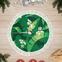 Green Banana Leaf Hawaii Tree Skirt Lau Maia Plumeria Tropical Summer Vibes LT14 Fringed Green - Polynesian Pride