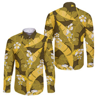 Yellow Banana Leaf Hawaii Family Matching Tank Maxi Dress and Hawaiian Shirt Lau Maia Plumeria Tropical Summer Vibes