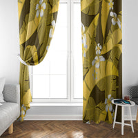 Yellow Banana Leaf Hawaii Window Curtain Lau Maia Plumeria Tropical Summer Vibes