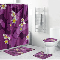 Purple Banana Leaf Hawaii Bathroom Set Lau Maia Plumeria Tropical Summer Vibes