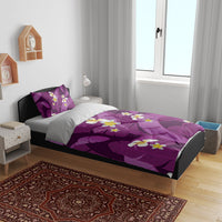 Purple Banana Leaf Hawaii Bedding Set Lau Maia Plumeria Tropical Summer Vibes