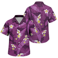 Purple Banana Leaf Hawaii Family Matching Tank Maxi Dress and Hawaiian Shirt Lau Maia Plumeria Tropical Summer Vibes LT14 Son's Shirt Purple - Polynesian Pride