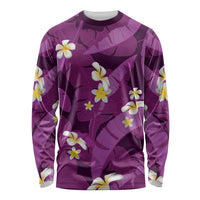 Purple Banana Leaf Hawaii Long Sleeve Shirt Lau Maia Plumeria Tropical Summer Vibes LT14 Unisex Purple - Polynesian Pride