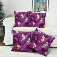 Purple Banana Leaf Hawaii Pillow Cover Lau Maia Plumeria Tropical Summer Vibes