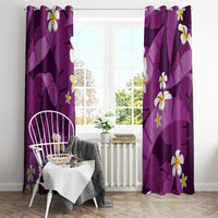 Purple Banana Leaf Hawaii Window Curtain Lau Maia Plumeria Tropical Summer Vibes