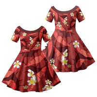 Red Banana Leaf Hawaii Family Matching Mermaid Dress and Hawaiian Shirt Lau Maia Plumeria Tropical Summer Vibes