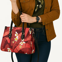 Red Banana Leaf Hawaii Leather Bag Lau Maia Plumeria Tropical Summer Vibes