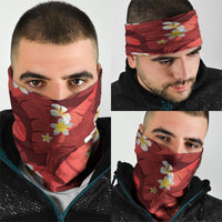 Red Banana Leaf Hawaii Neck Gaiter Lau Maia Plumeria Tropical Summer Vibes LT14 - Polynesian Pride