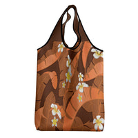 Orange Banana Leaf Hawaii Grocery Bag Lau Maia Plumeria Tropical Summer Vibes LT14 - Polynesian Pride