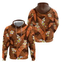 Orange Banana Leaf Hawaii Hoodie Lau Maia Plumeria Tropical Summer Vibes