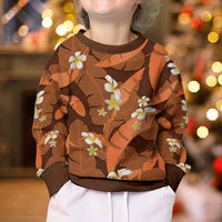 Orange Banana Leaf Hawaii Kid Ugly Christmas Sweater Lau Maia Plumeria Tropical Summer Vibes LT14 - Polynesian Pride