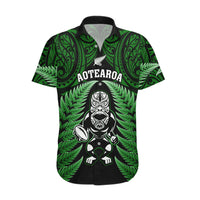 New Zealand Aotearoa Rugby Hawaiian Shirt NZ Tiki With Maori Fern World Cup Green Version LT14 Green - Polynesian Pride