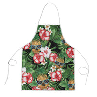 Pineapple Skull Aloha Hawaii Apron Summer Vibes Tropical Seamless Pattern - Polynesian Pride