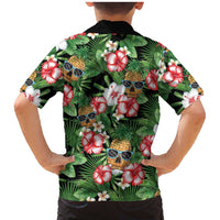 Pineapple Skull Aloha Hawaii Family Matching Mermaid Dress and Hawaiian Shirt Summer Vibes Tropical Seamless Pattern - Polynesian Pride