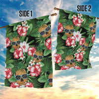 Pineapple Skull Aloha Hawaii Garden Flag Summer Vibes Tropical Seamless Pattern - Polynesian Pride