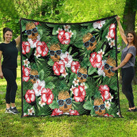 Pineapple Skull Aloha Hawaii Quilt Summer Vibes Tropical Seamless Pattern - Polynesian Pride