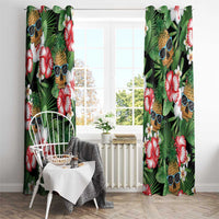 Pineapple Skull Aloha Hawaii Window Curtain Summer Vibes Tropical Seamless Pattern - Polynesian Pride