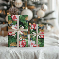 Pineapple Skull Aloha Hawaii Wrapping Paper Summer Vibes Tropical Seamless Pattern - Polynesian Pride