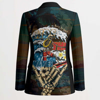 Aloha Hawaii Surfing Skull Blazer Shaka Skeleton Ride The Waves - Polynesian Pride