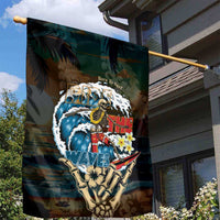 Aloha Hawaii Surfing Skull Garden Flag Shaka Skeleton Ride The Waves - Polynesian Pride