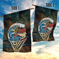 Aloha Hawaii Surfing Skull Garden Flag Shaka Skeleton Ride The Waves - Polynesian Pride