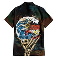 Aloha Hawaii Surfing Skull Hawaiian Shirt Shaka Skeleton Ride The Waves - Polynesian Pride