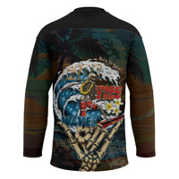 Aloha Hawaii Surfing Skull Hockey Jersey Shaka Skeleton Ride The Waves LT14 - Polynesian Pride