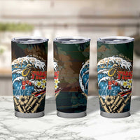 Aloha Hawaii Surfing Skull Tumbler Cup Shaka Skeleton Ride The Waves - Polynesian Pride