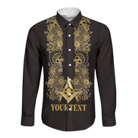 Personalised Filipino Freemasonry Long Sleeve Button Shirt Masonic Barong Tagalog Inspired Ivory White LT14 Unisex Ivory White - Polynesian Pride