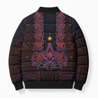 Personalised Philippines Barong Tagalog Freemasonry Bomber Puffer Jacket Filipino Masonic Polynesian Pattern LT14 - Polynesian Pride