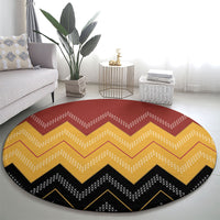 Kaokao Maori Tukutuku Inspired New Zealand Round Carpet LT14 - Polynesian Pride