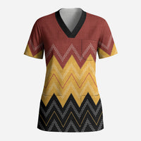 Kaokao Maori Tukutuku Inspired New Zealand Scrub Top LT14 Adult Multicolor - Polynesian Pride