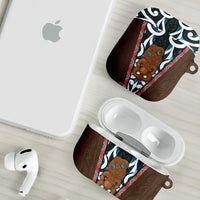 New Zealand Whakairo AirPods Case Tiki Maori Carving Taniko Motifs LT14 - Polynesian Pride