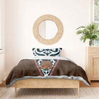 New Zealand Whakairo Bedding Set Tiki Maori Carving Taniko Motifs LT14 - Polynesian Pride