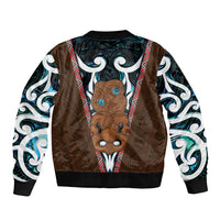 New Zealand Whakairo Bomber Jacket Tiki Maori Carving Taniko Motifs LT14 - Polynesian Pride
